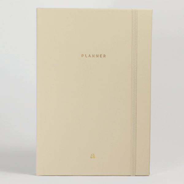 Tedenski planer s trdo vezavo - bež