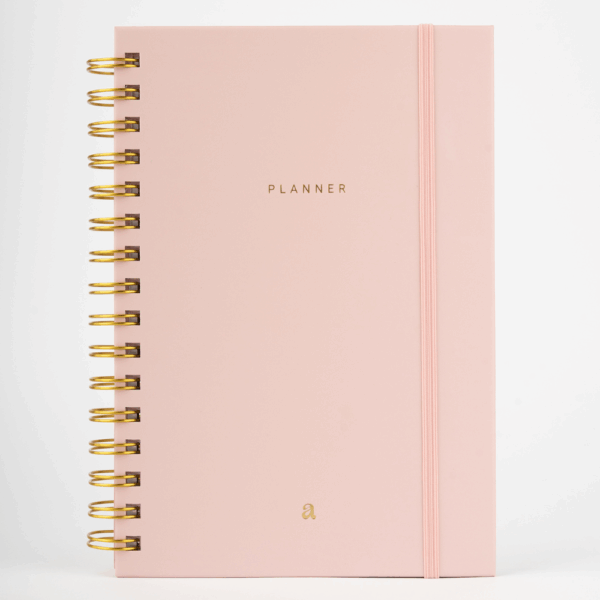 Tedenski planer s spiralo - roza